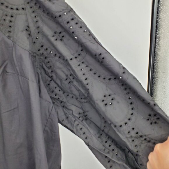 Eloquii Elements Eyelet Puff Sleeve Easy Fit Long Sleeved Career Floral Top 26 - Picture 5 of 10